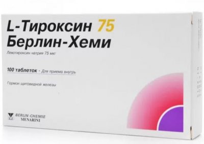 Купить l-тироксин 75 берлин-хеми, таблетки 75мкг, 100 шт в Дзержинске