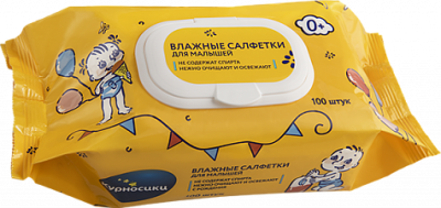 Купить курносики салфетки влажные для малыша пластиковый клапан 100шт (40049) в Дзержинске