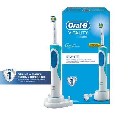 Купить орал-би (oral-b) электрическая зубная щетка vitality d12.513 3d white белый в подарочной упаковке (о в Дзержинске