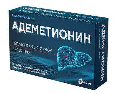 Купить адеметионин, таблетки, покрытые кишечнорастворимой пленочной оболочкой 400мг, 20 шт в Дзержинске