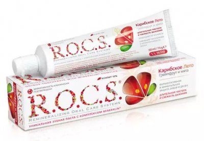 Купить рокс (r.o.c.s) зубная паста грейпфрут/мята, 74мл (еврокосмед ооо, россия) в Дзержинске