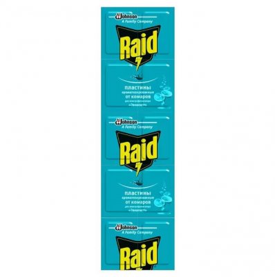 Купить рейд (raid) пластины от комаров эвкалипт, 10 шт в Дзержинске