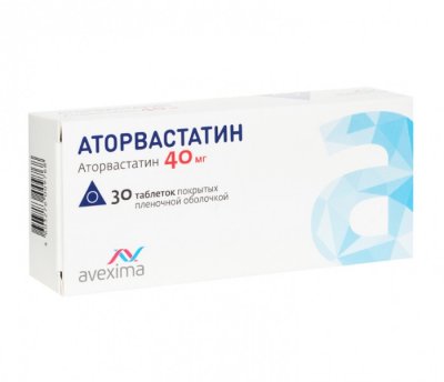 Купить аторвастатин-авексима, таблетки, покрытые пленочной оболочкой 40мг, 30 шт в Дзержинске