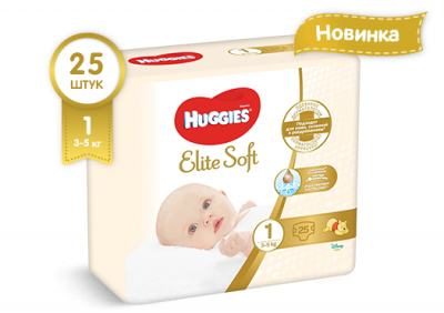 Купить huggies (хаггис) подгузники elitesoft 1, 3-5кг 25 шт в Дзержинске