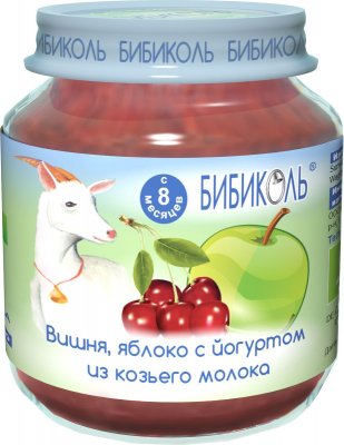 Купить бибиколь пюре вишня/яблоко/йогурт козий125г (sunval nahrungsmittel gmbh, германия) в Дзержинске