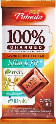 Купить charged (чаржед) slim&fit шоколад молочный без сахара, 100г в Дзержинске