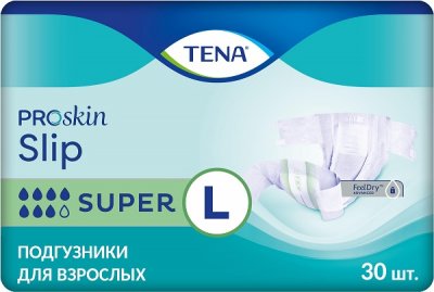 Купить tena proskin slip super (тена) подгузники размер l, 30 шт в Дзержинске