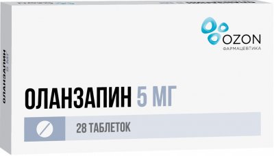 Купить оланзапин, таблетки, покрытые пленочной оболочкой 5мг, 28 шт в Дзержинске