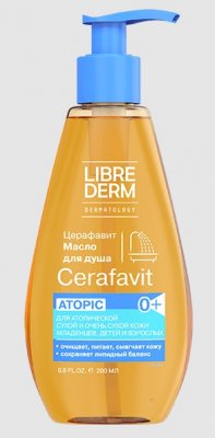 Купить librederm cerafavit (либридерм) масло липидовосстанавливающее для душа смягчающее с церамидами и пребиотиками, 200мл в Дзержинске