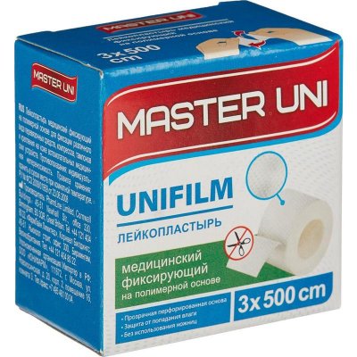 Купить пластырь master uni (мастер-юни) медицинский фиксирующий полимерная основа 3см х5м в Дзержинске