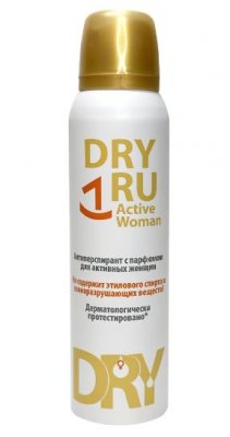 Купить драй ру (dry ru) active woman антиперспирант с парфюмом для активных женщин, аэрозоль 150мл в Дзержинске