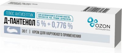 Купить д-пантенол плюс антисептик, крем для наружного применения 5%+0,776%, 30г в Дзержинске