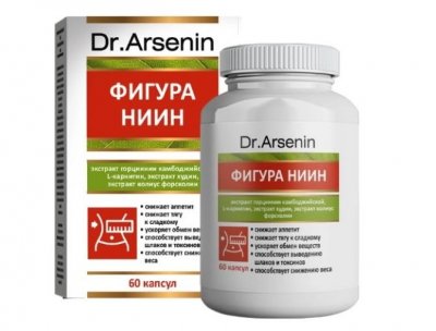 Купить фигура-ниин dr arsenin (др арсенин), капсулы 500мг 60 шт бад в Дзержинске