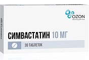 Купить симвастатин-озон, таблетки, покрытые пленочной оболочкой 10мг, 30 шт в Дзержинске