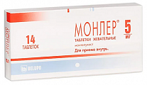Купить монлер, таблетки жевательные 5мг, 14 шт в Дзержинске