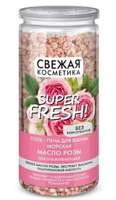Купить фитокосметик свежая косметика соль-пена для ванны морская омолаживающая с маслом розы, 480г в Дзержинске