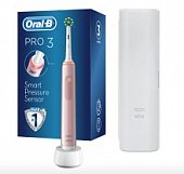 Купить oral-b (орал-би) электрическая зубная щетка pro 3 тип 3772 crossaction розовая+ зарядное устройство 3757 +чехол в Дзержинске