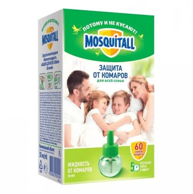 Купить mosquitall (москитолл) защита для взрослых жидкость к фумигатору 60ночей 30 мл в Дзержинске