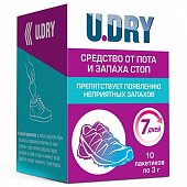 Купить u.dry дезодорант для ног пакетики 3г, 10 шт в Дзержинске