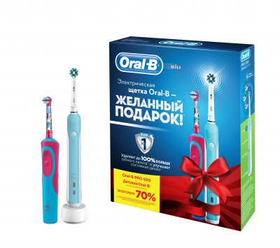 Купить oral-b (орал-би) набор: электрических зубных щеток, pro 500/d16513u+stages power frozen d12513k в Дзержинске