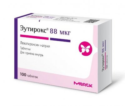 Купить эутирокс, таблетки 88мкг, 100 шт в Дзержинске