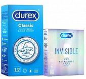 Купить durex (дюрекс) набор: презервативы classic, 12шт + invisible extra lube, 3шт в Дзержинске
