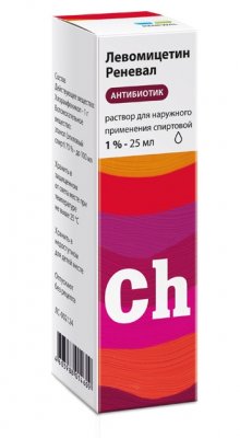 Купить левомицетин-реневал, раствор для наружного применения спиртовой 1%, флакон 25мл в Дзержинске