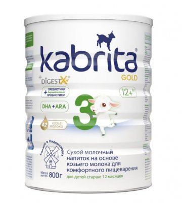 Купить kabrita gold 3 (кабрита) смесь на козьем молоке для детей старше 12 месяцев, 800г в Дзержинске