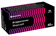 Купить аторвастатин медисорб, таблетки покрытые пленочной оболочкой 40 мг, 90 шт в Дзержинске