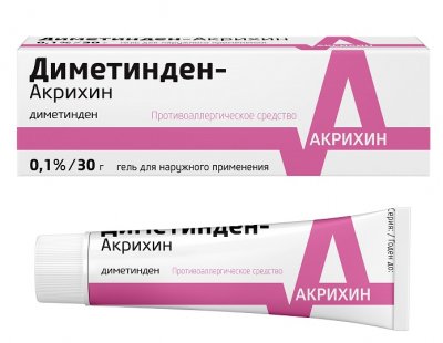 Купить диметинден-акрихин, гель для наружного применения 0,1%, 30г от аллергии в Дзержинске