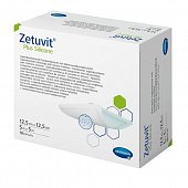 Купить silicone plus zetuvit (цетувит) повязка суперабсорбирующая с контактным слоем из силикона 12,5см х12,5см, 10 шт в Дзержинске