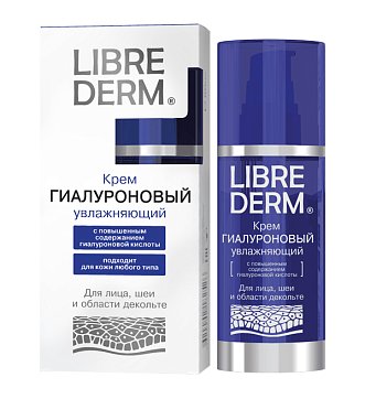 Librederm (Либридерм) Гиалуроновый крем для лица, шеи и декольте увлажняющий, 50мл