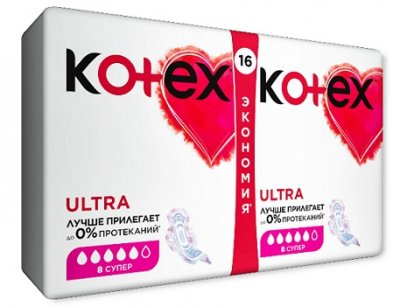 Купить kotex ultra (котекс) прокладки супер 16шт в Дзержинске