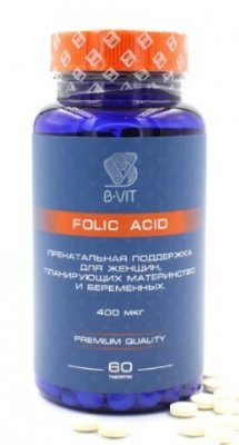 Купить b-vit фолиевая кислота, таблетки 400мкг 60 шт бад в Дзержинске
