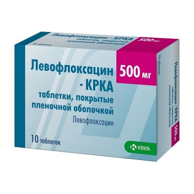 Купить левофлоксацин-крка, таблетки, покрытые пленочной оболочкой 500мг, 10 шт в Дзержинске
