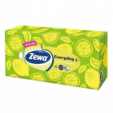 Платки носовые в коробке Zewa (Зева) Everyday box 2-слойные, 100шт