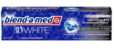 Купить blend-a-med (бленд-а-мед) зубная паста 3d вайт отбеливание и глубокая чистка с древесным углем 100мл в Дзержинске