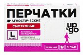 Купить перчатки up&go смотровые латексные неопудрен нестерильные размер l, 5 шт в Дзержинске