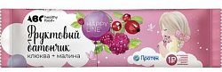 Батончик фруктовый клюква и малина Happy line ABC Healthy Food, 30г БАД