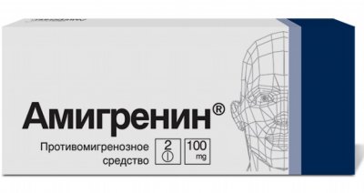 Купить амигренин, таблетки, покрытые пленочной оболочкой 100мг, 2шт в Дзержинске