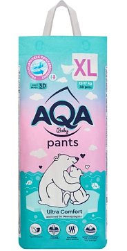 AQA Baby (Аква Беби) подгузники-трусики Ultra comfort XL 12-17 кг 38 шт.