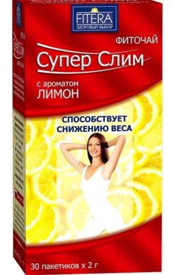 Купить супер слим чай с ароматом лимона, фильтр-пакеты 2г, 30 шт бад в Дзержинске