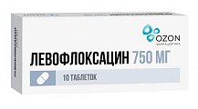 Купить левофлоксацин, таблетки, покрытые пленочной оболочкой 750мг, 10 шт в Дзержинске