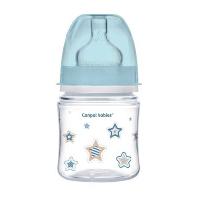 Купить canpol (канпол) бутылочка пластиковая easystart newborn антиколиковая с широким горлом с рождения, 120 мл голубая в Дзержинске
