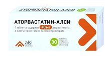 Купить аторвастатин-алси, таблетки покрытые пленочной оболочкой 40мг, 30 шт в Дзержинске