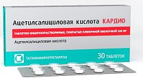 Купить ацетилсалициловая кислота кардио, таблетки кишечнорастворимые, покрытые пленочной оболочкой 100мг, 30 шт в Дзержинске