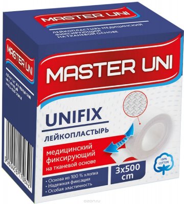 Купить пластырь master uni (мастер-юни) медицинский фиксирующий тканевая основа 3см х 5м в Дзержинске