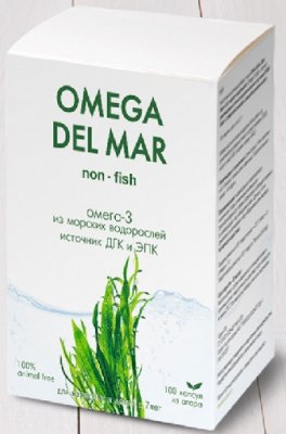 Купить омега дель мар (omega dei mar) омега-3 из водорослей, капсулы 300мг, 100 шт бад в Дзержинске