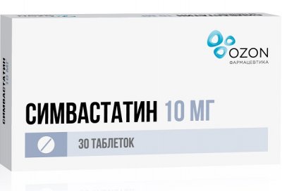 Купить симвастатин-озон, таблетки, покрытые пленочной оболочкой 10мг, 30 шт в Дзержинске