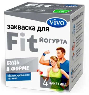 Купить vivo (виво) закваска для йогурта fit, пакетики 0,5г, 4 шт в Дзержинске